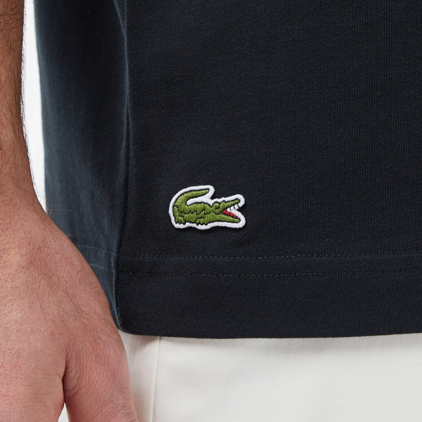 Lacoste Erkek Loose Fit Bisiklet Yaka Baskılı Koyu Gri T-shirt