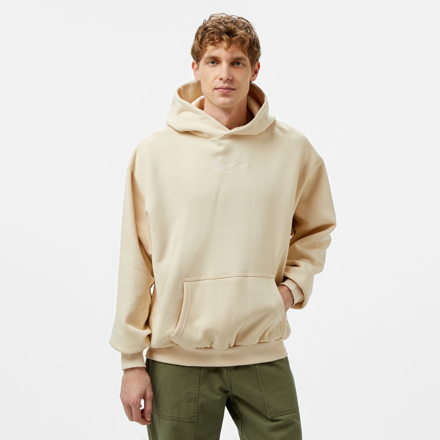 Karl Kani Small Signature Essential Os Erkek Krem Hoodie