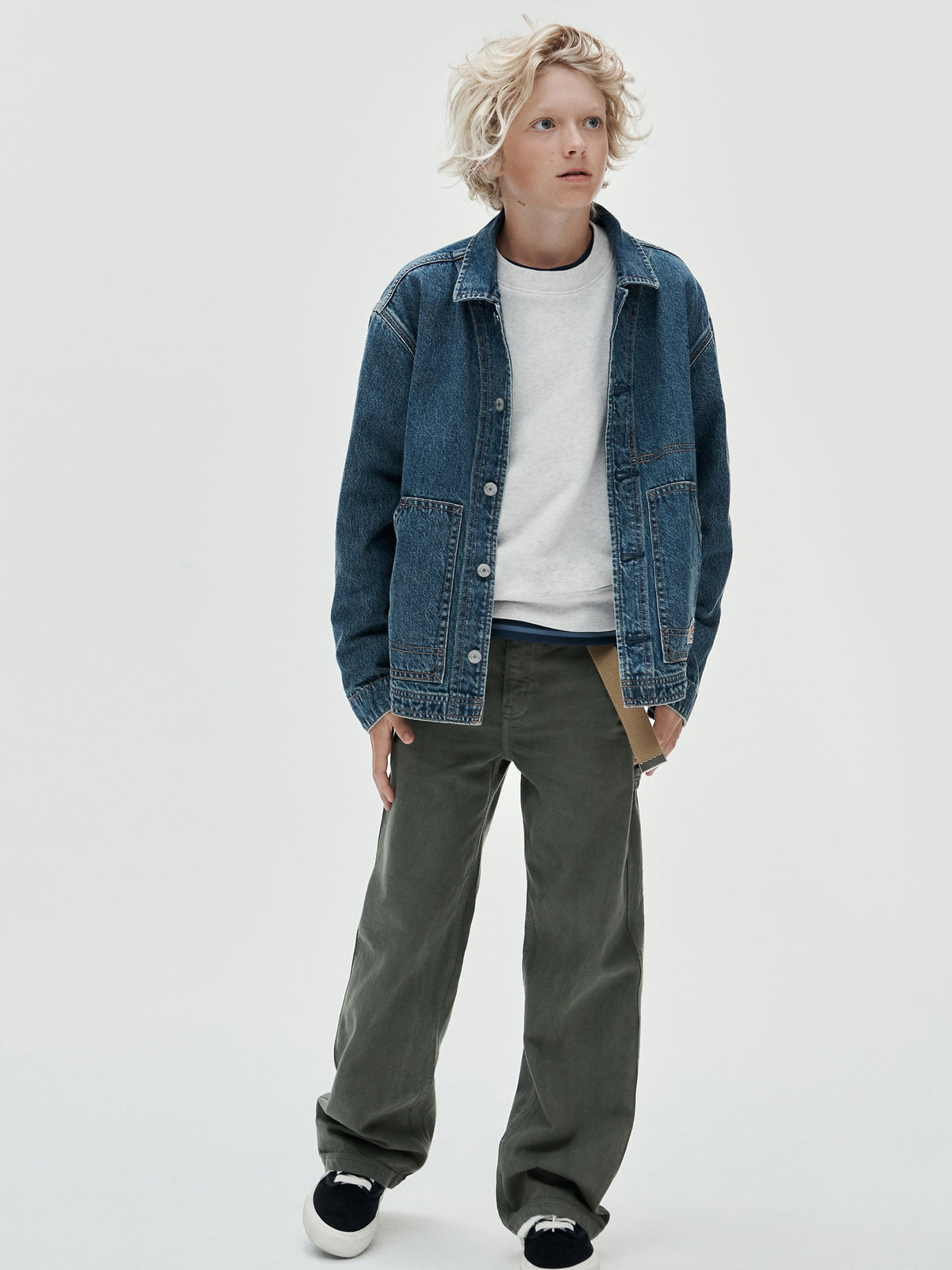 Haki '90s Loose Carpender Jean Pantolon