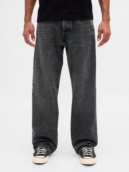 Siyah Organik Pamuk '90s Loose Jean Pantolon