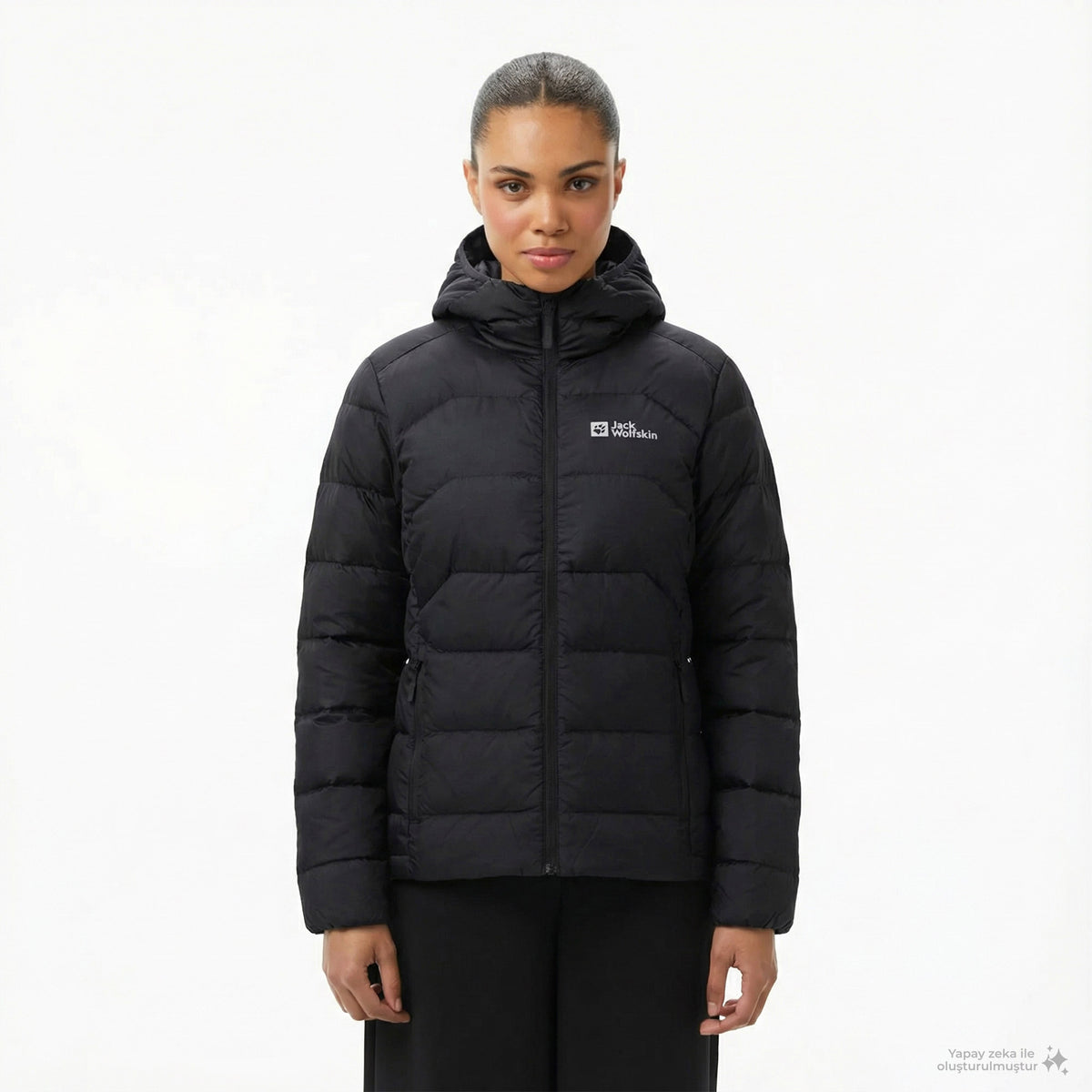 Jack Wolfskin Ather Down Hoody Rds Kadın Siyah Outdoor Sweatshirt