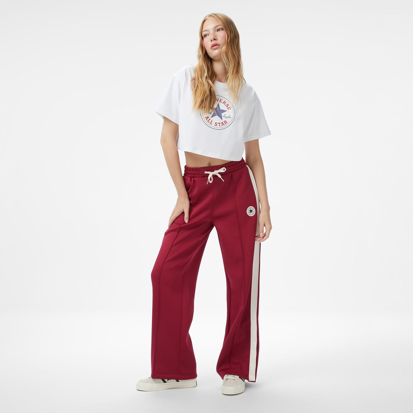 Converse Baskılı Kadın Beyaz T-shirt