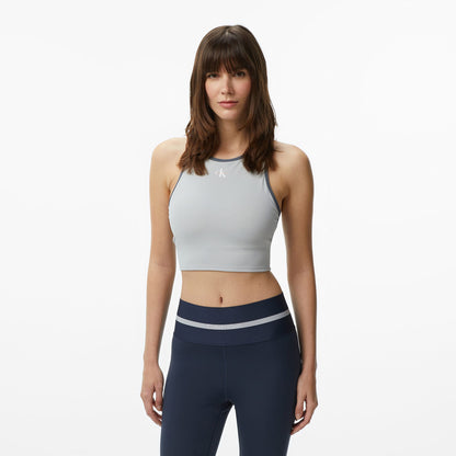 Calvin Klein Icon Sport Graphic Longline Kadın Gri Spor Sütyeni