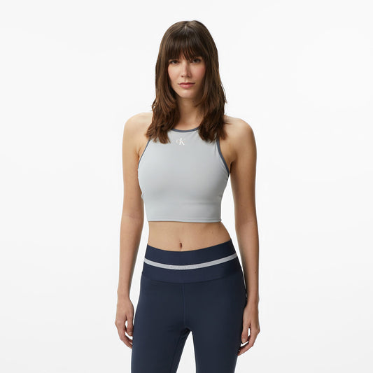 Calvin Klein Icon Sport Graphic Longline Kadın Gri Spor Sütyeni