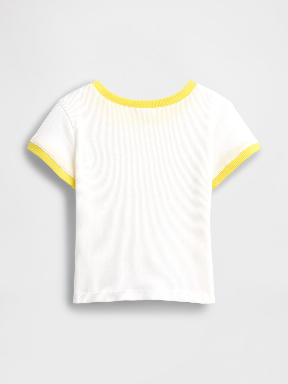 Beyaz Logo Fitilli Ringer T-shirt
