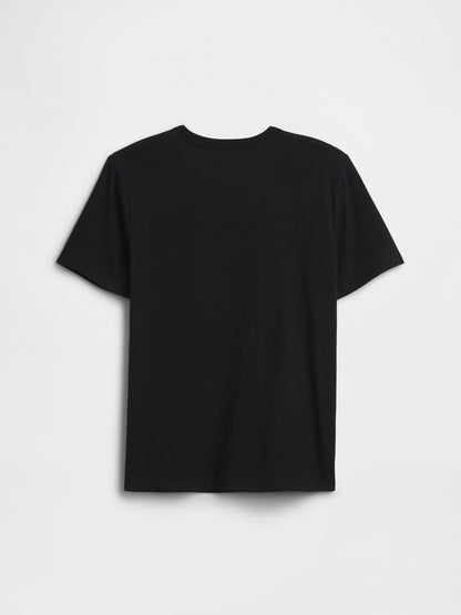 Siyah Grafik Baskılı T-shirt