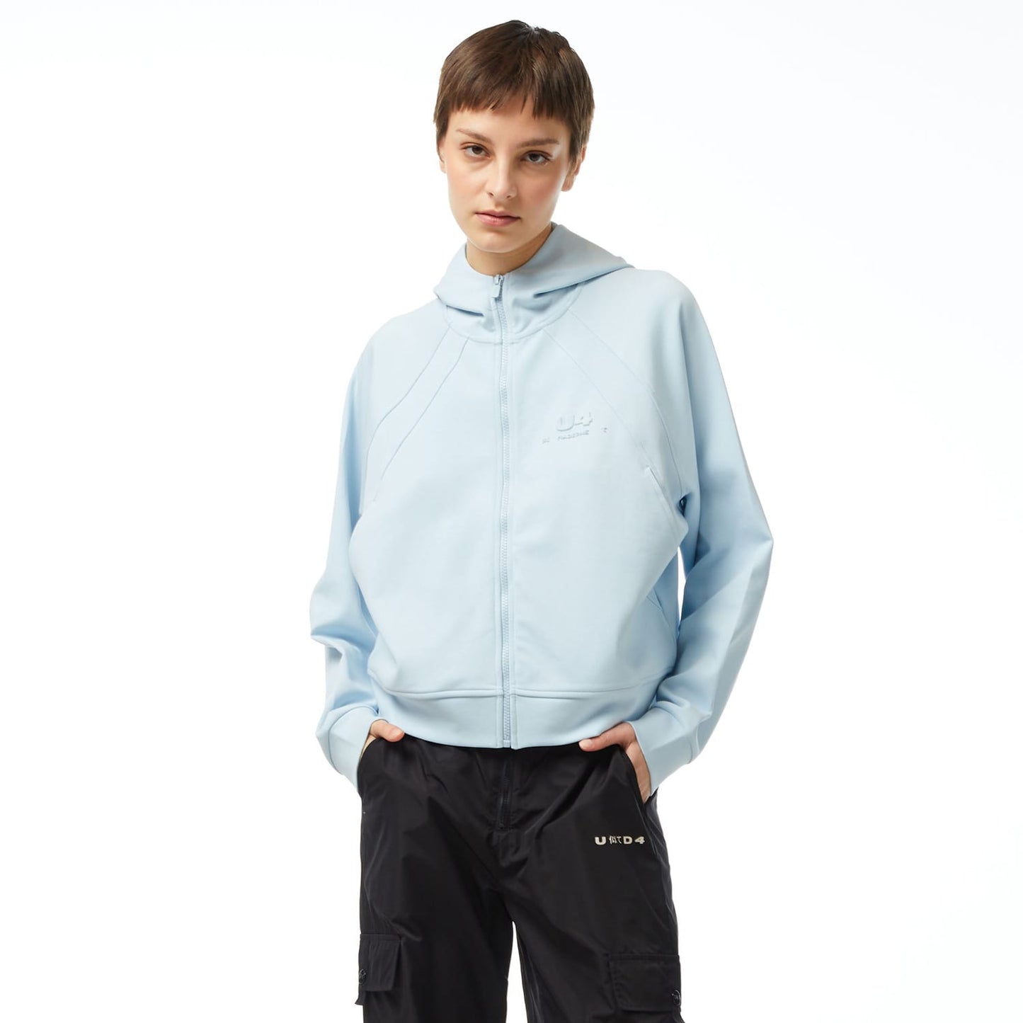United4 W Skuba Zip Kadın Mavi Hoodie