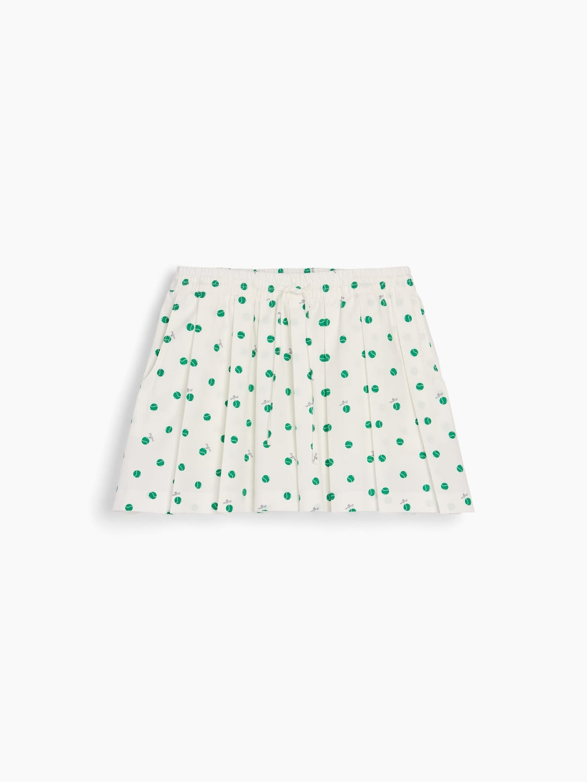 Beyaz Gap × Malbon Pileli Poplin Mini Şort Etek