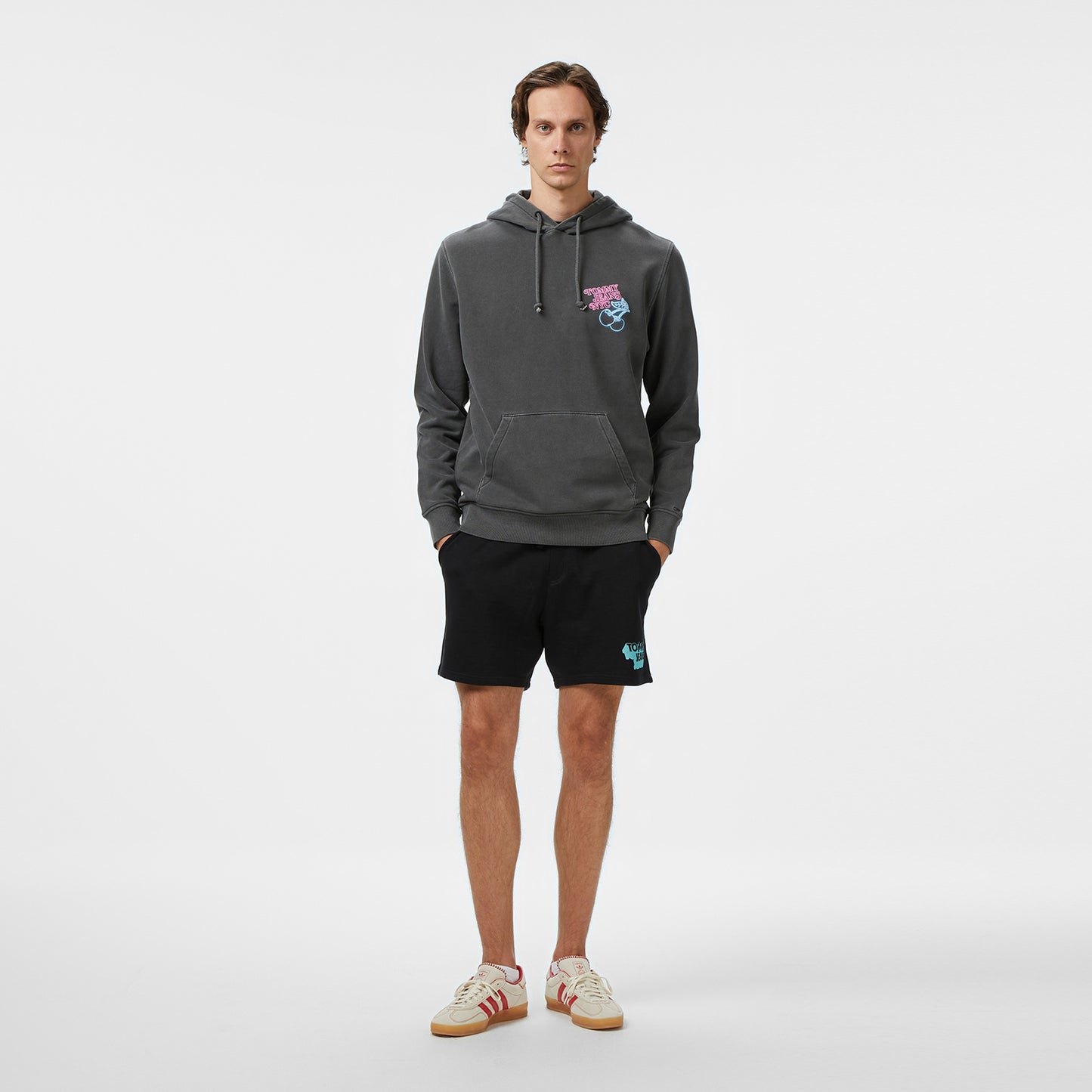 Tommy Hilfiger Back Logo Erkek Gri Sweatshirt