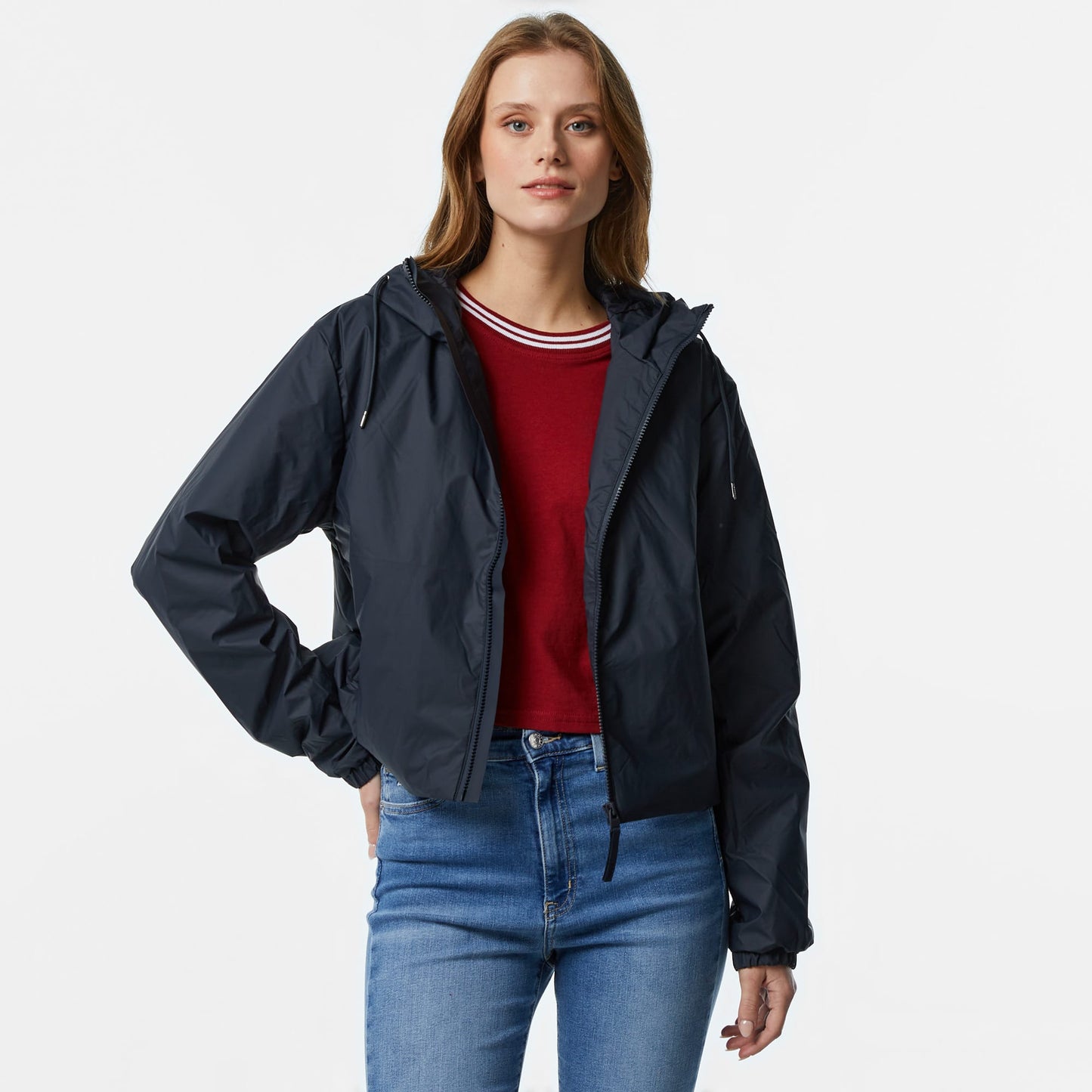 Rains Lohja Short Insulated W3t1 Kadın Lacivert Yağmurluk