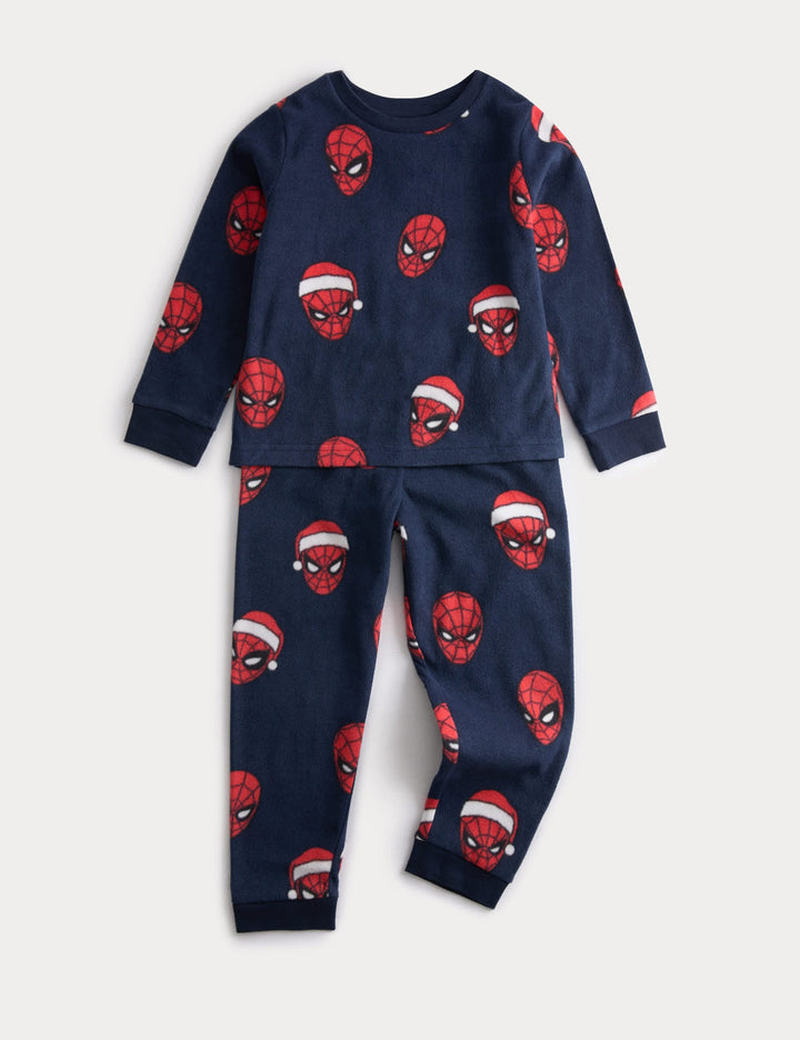 Saf Pamuklu Spider-man Baskılı Pijama Takımı