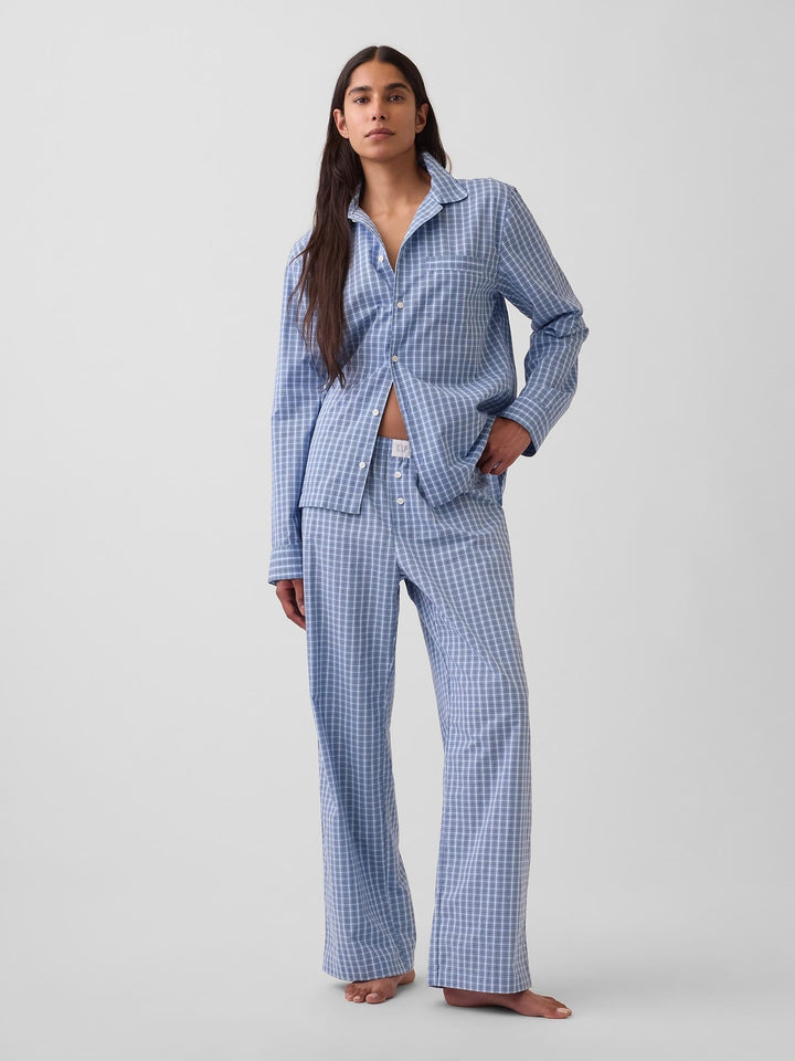 Beyaz Poplin Pijama Altı