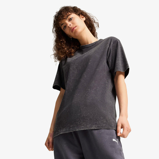 Puma Dare To Relaxed Washed Kadın Gri T-shirt