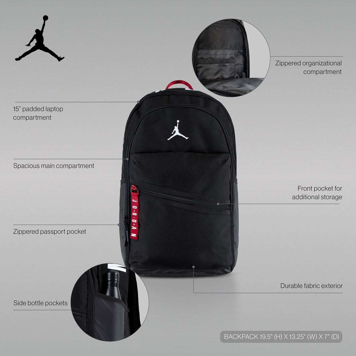 Jordan Jam Air Petrol Erkek Siyah Sırt Çantası