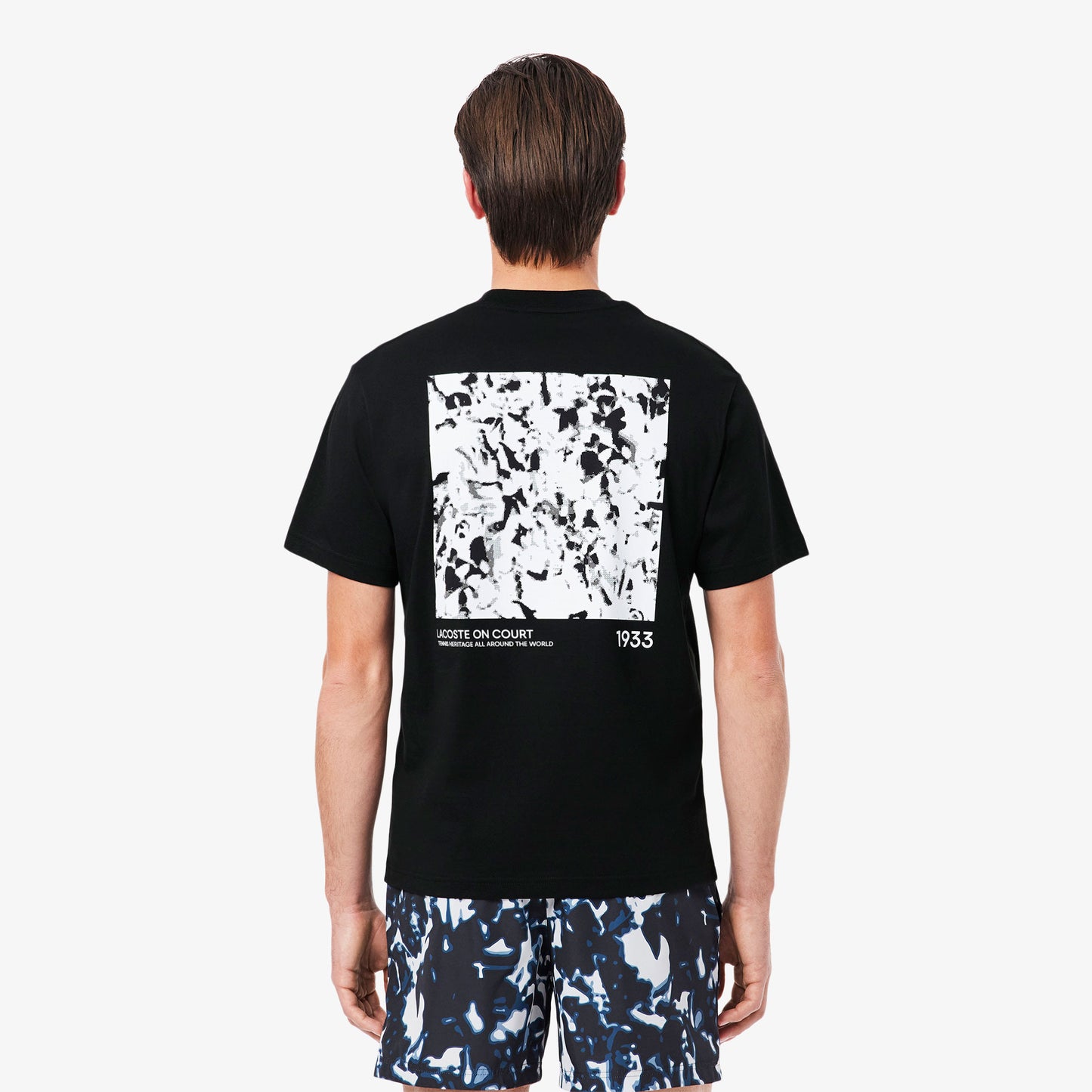 Lacoste Print Motif Erkek Siyah T-shirt