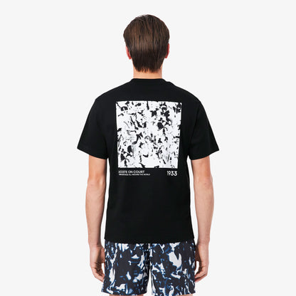 Lacoste Print Motif Erkek Siyah T-shirt