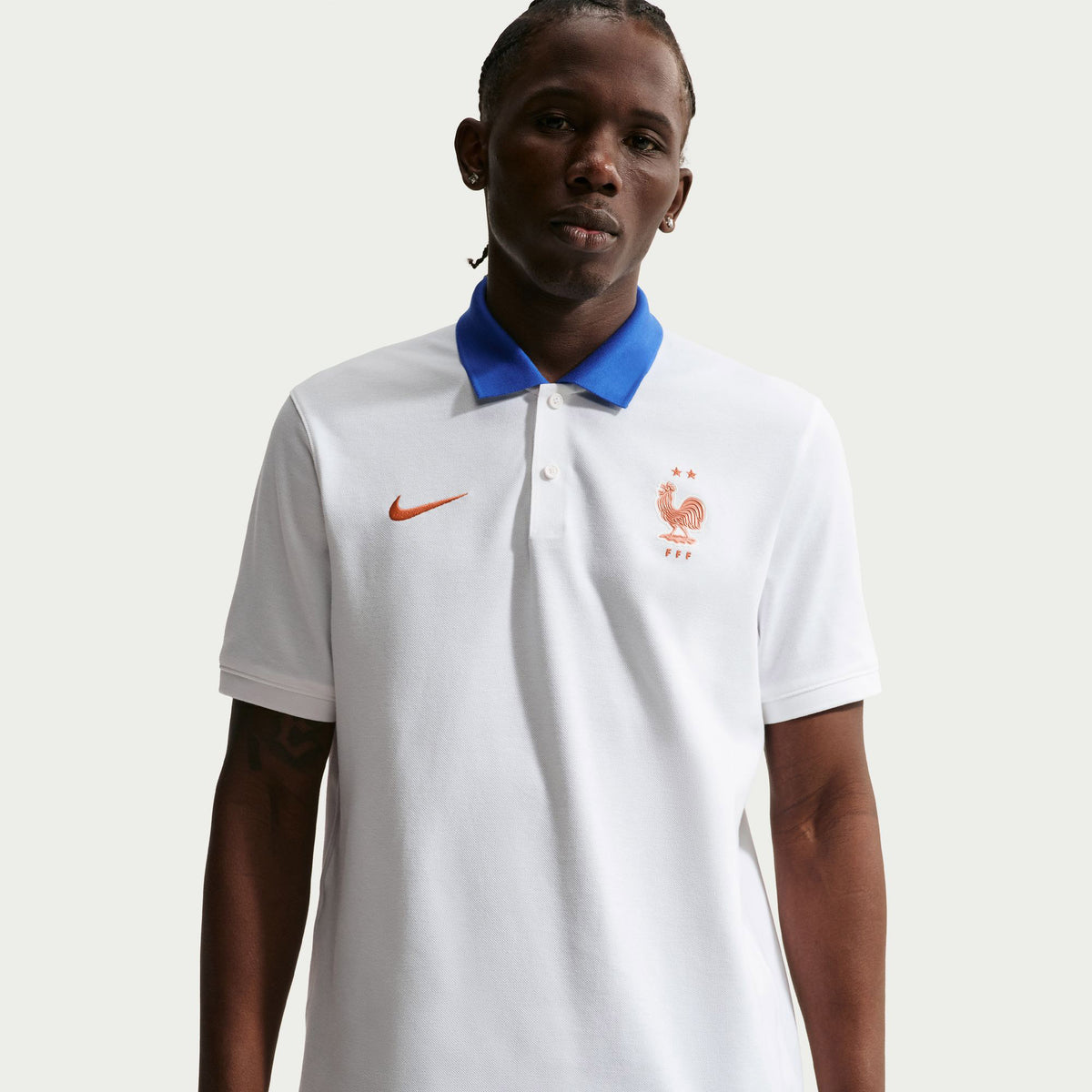 Nike Fransa The Dri-fıt 2.0 Erkek Beyaz Futbol Polo T-shirt