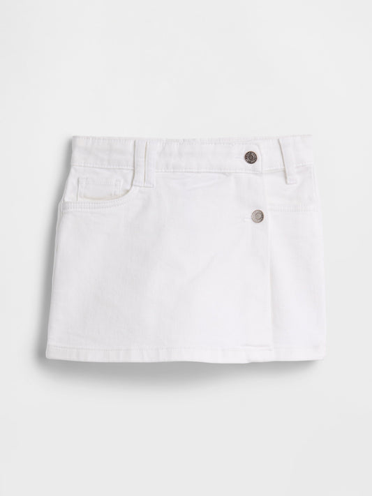 Beyaz Denim Şort Etek