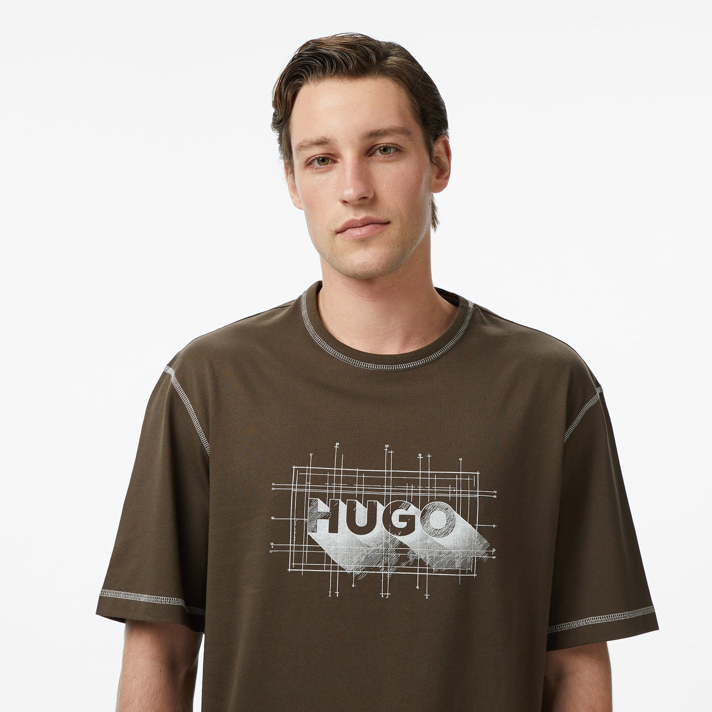 Hugo Nothal Erkek Kahverengi T-shirt