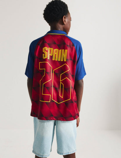 Saf Pamuklu Fifa World Cup Spain Futbol Tişörtü (2-16 Yaş)
