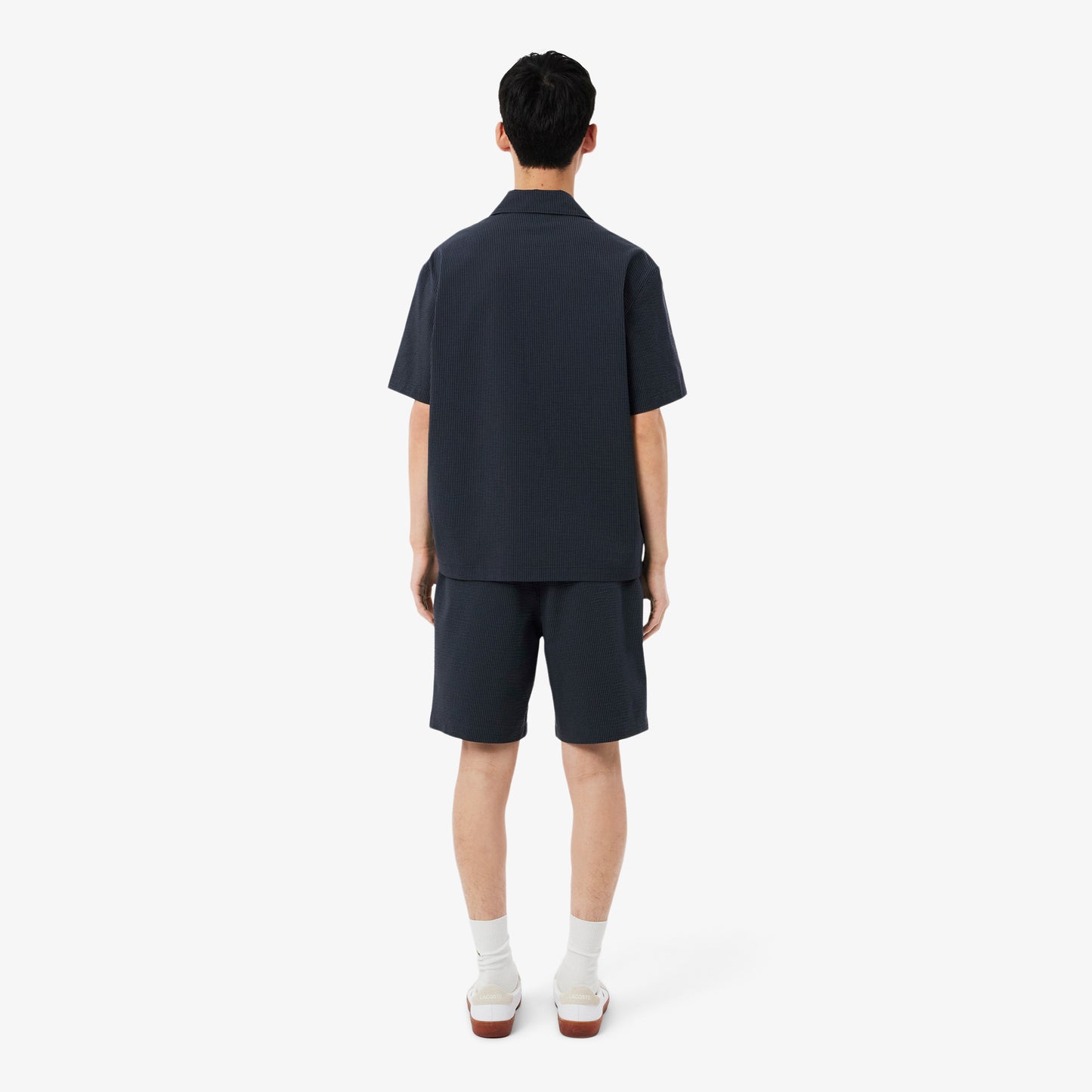 Lacoste Erkek Relaxed Fit Çizgili Siyah Şort