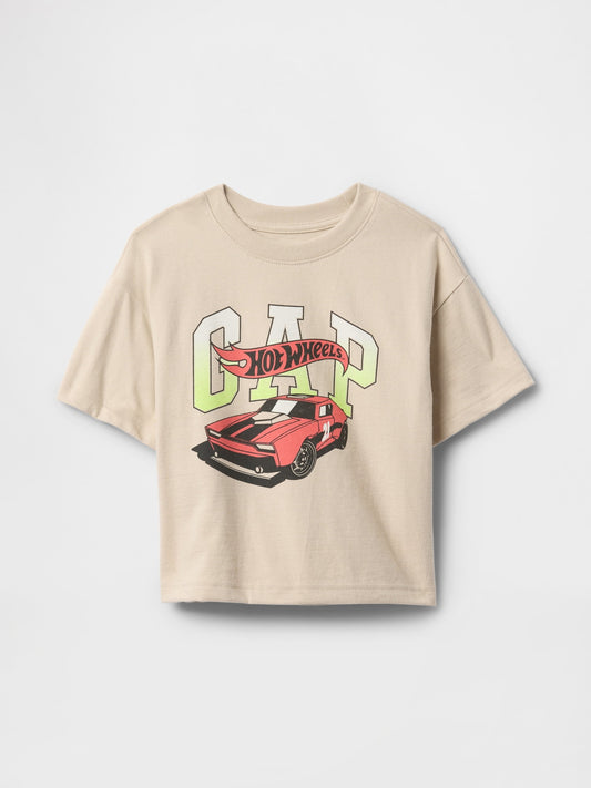 Bej Gap Logo Hot Wheels Grafikli T-shirt
