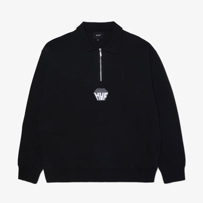 Huf Big Block 1/4 French Terry Zip Erkek Siyah Ceket