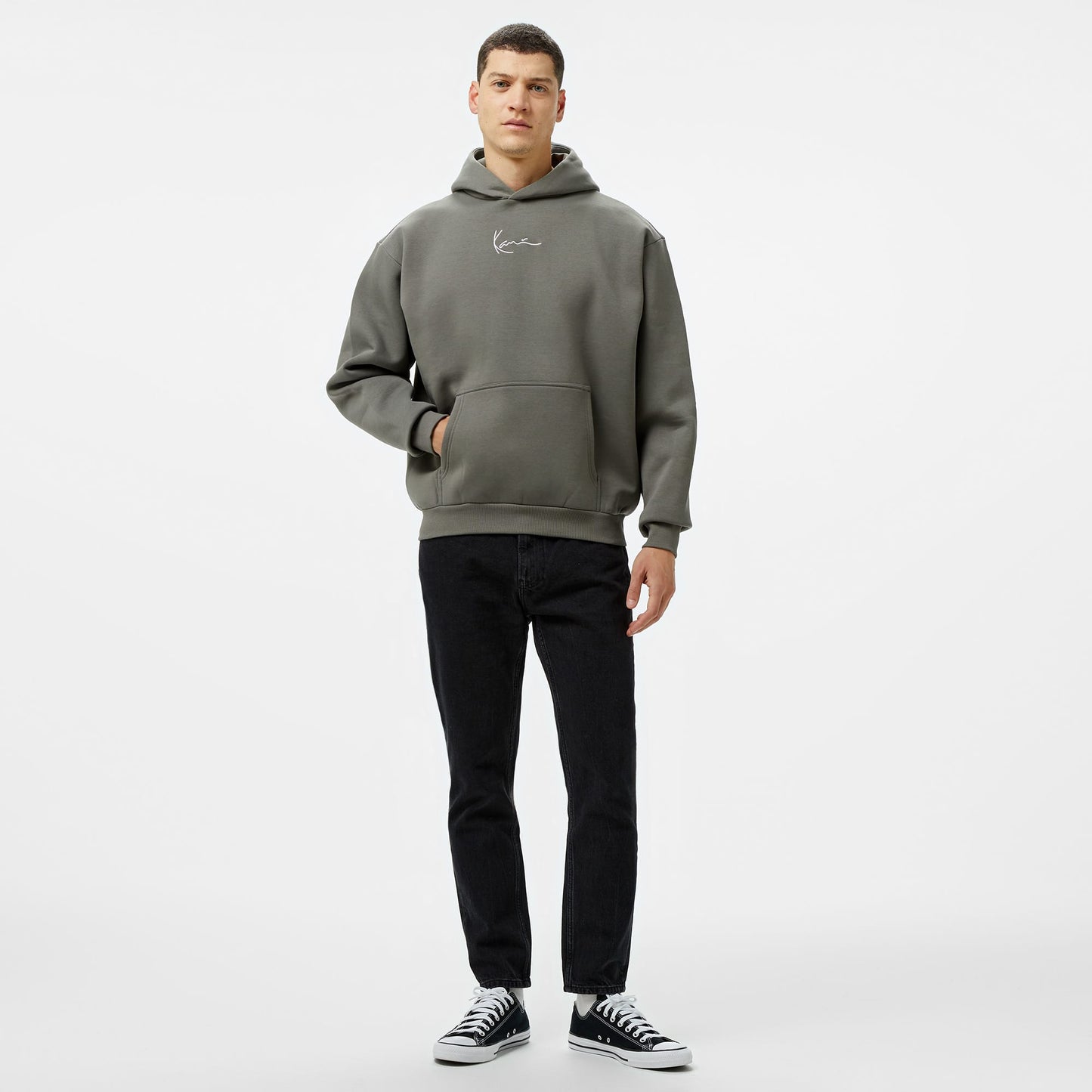 Karl Kani Small Signature Essential Os Erkek Gri Hoodie