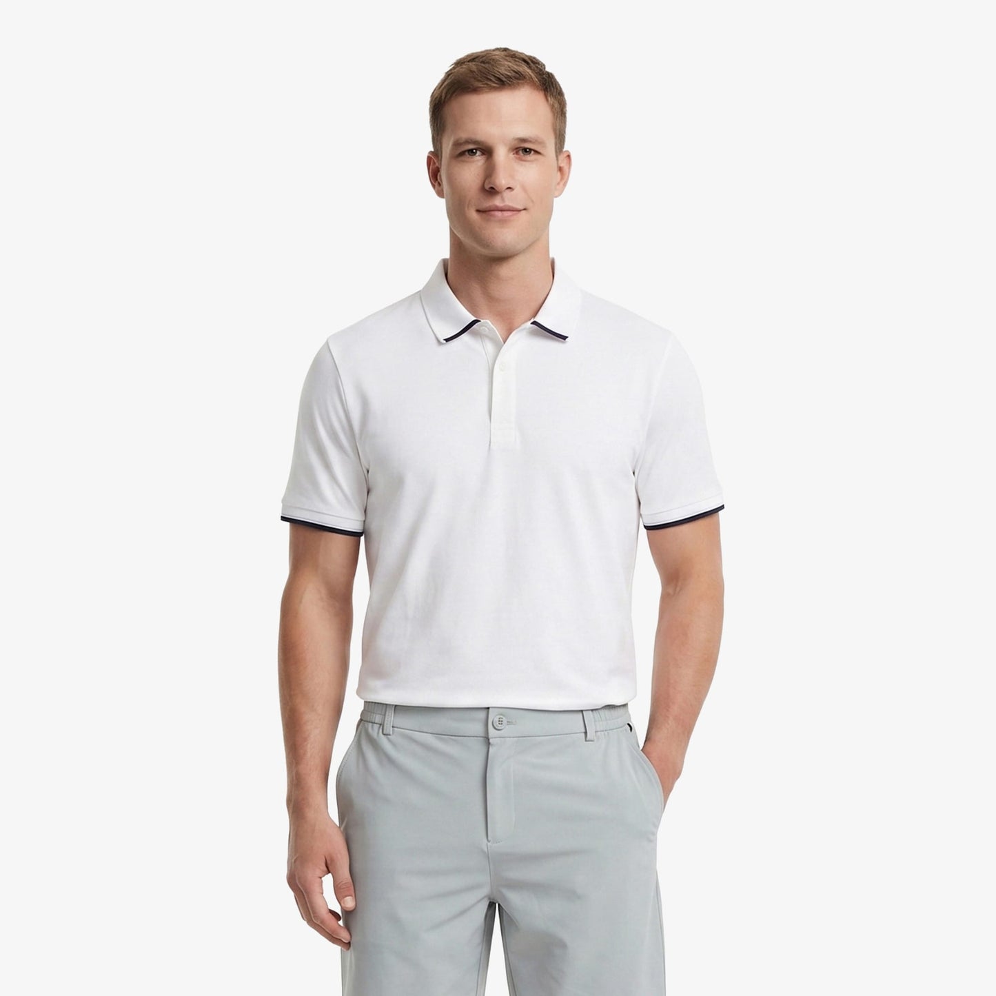 Nautica Erkek Beyaz Regular Fit Pima Cotton Polo Yaka T-shirt