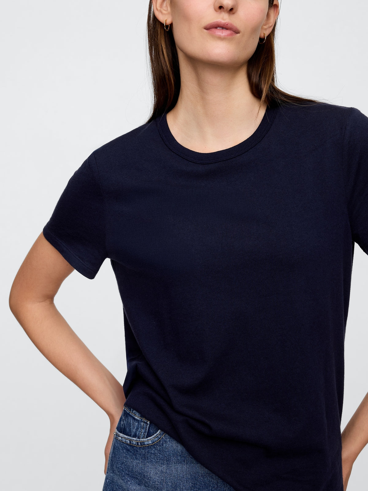 Gri Favorite Bisiklet Yaka T-shirt