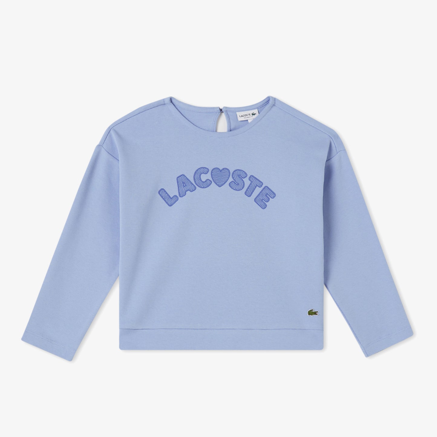 Lacoste Çocuk Uzun Kollu Bisiklet Yaka Baskılı Mavi T-shirt