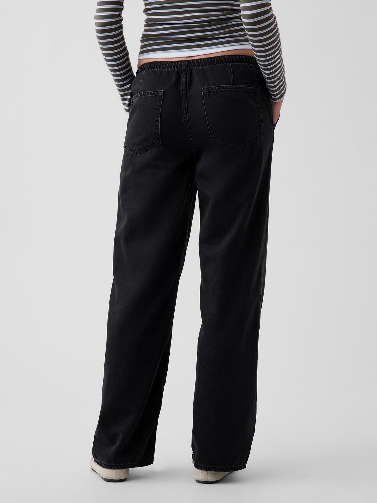 Siyah Low Rise Ultrasoft Easy '90s Loose Jean Pantolon
