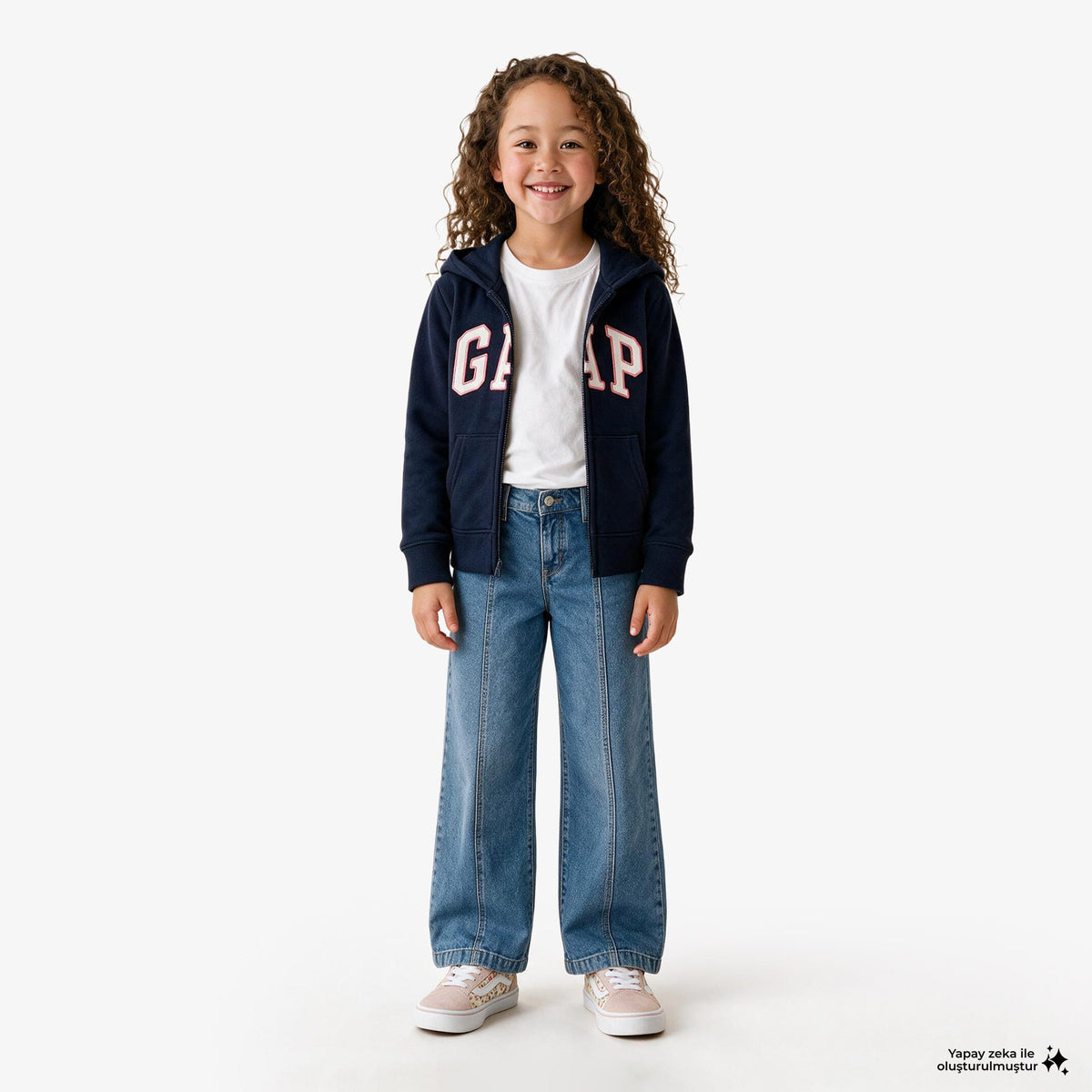 Gap V-frch Logo Çocuk Lacivert Sweatshirt
