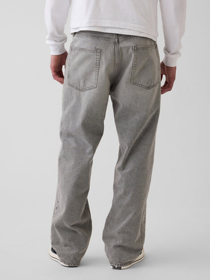 Gri Baggy Jean Pantolon