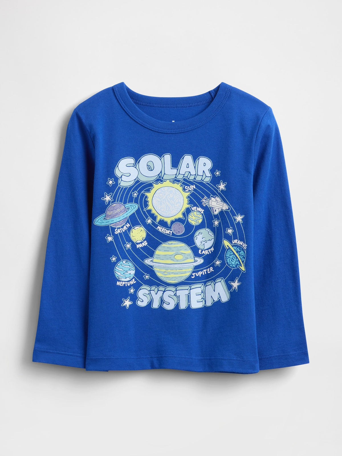 Kobalt Mavisi Grafik Baskılı T-shirt