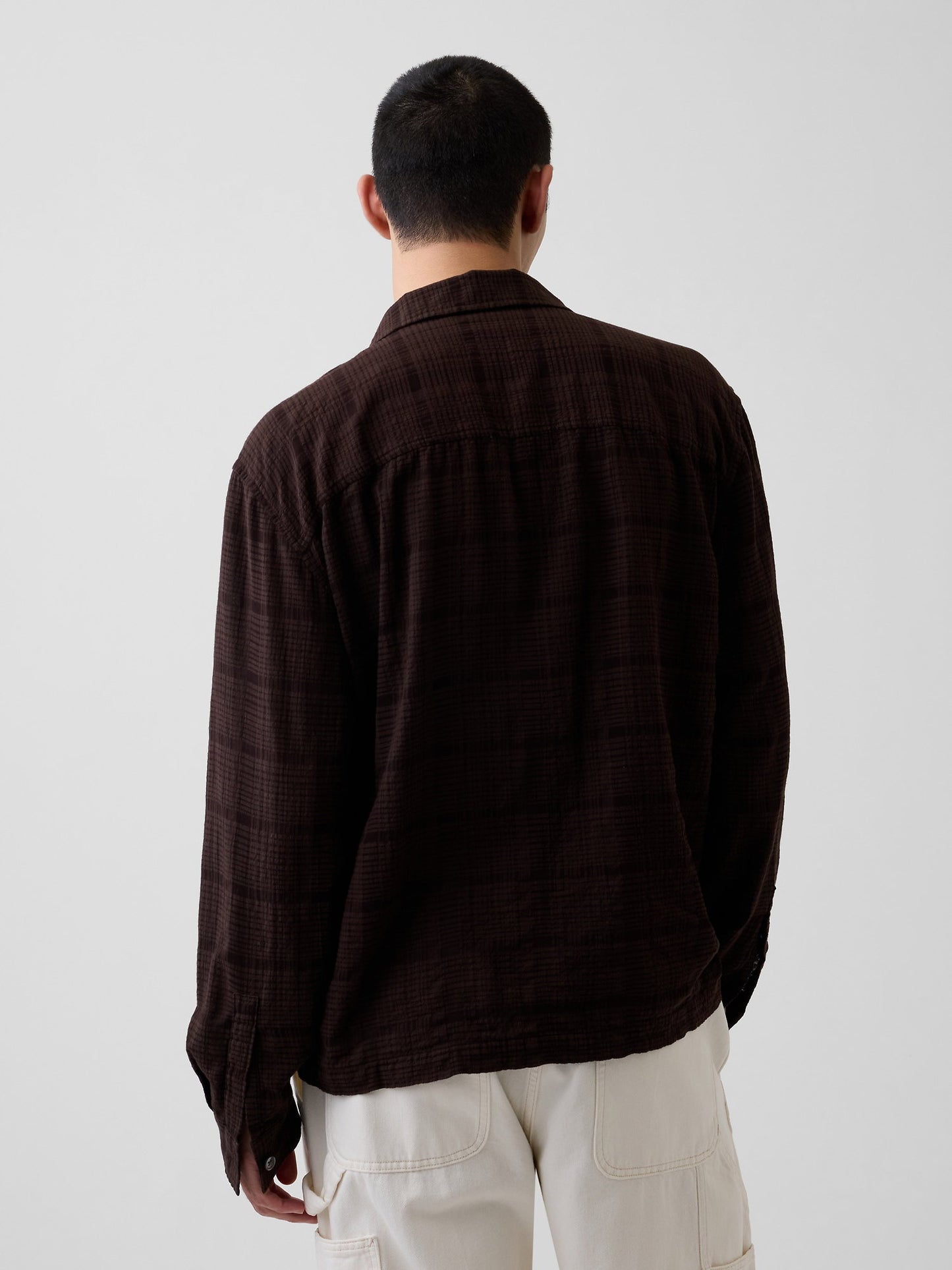 Kahverengi Relaxed Straight-hem Gömlek