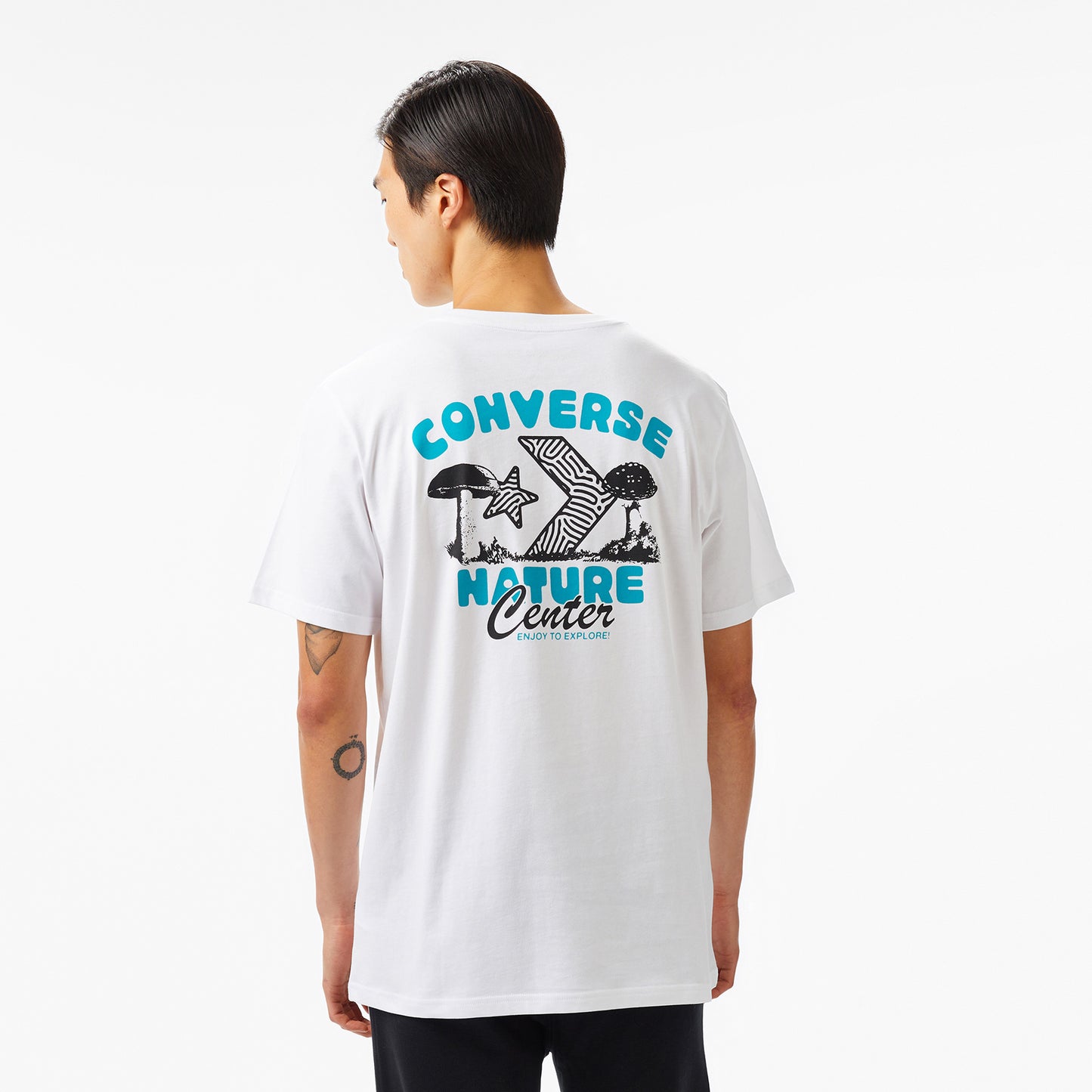 Converse Nature Center Erkek Grafik Baskılı Beyaz T-shirt