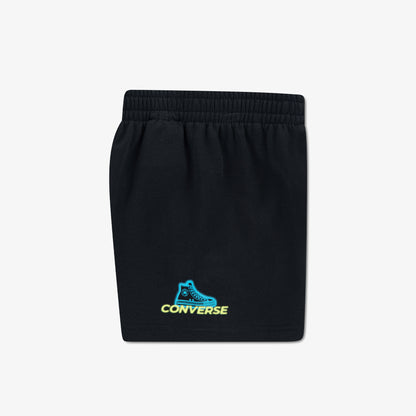 Converse Globe Frontback Çocuk Siyah T-shirt Şort Takım