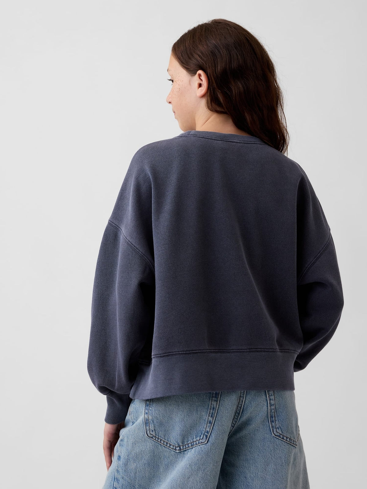 Koyu Gri Vintagesoft Oversized Split Hem Sweatshirt