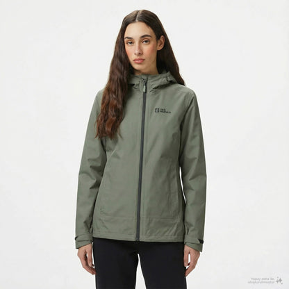 Jack Wolfskin Moonrise 3'ü 1 Arada Kadın Yeşil Outdoor Mont