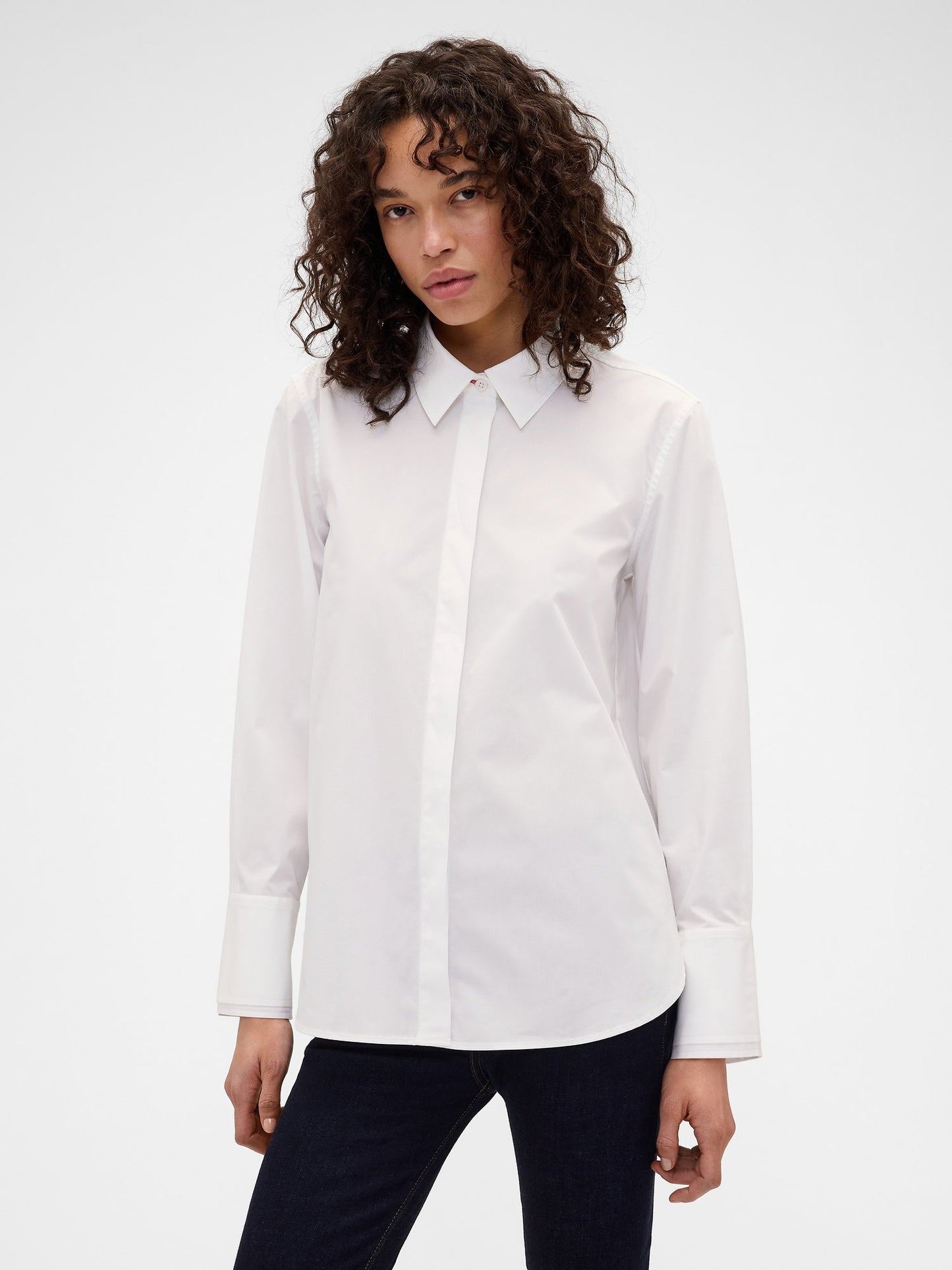 Beyaz Gap × Victoria Beckham Relaxed Poplin Gömlek
