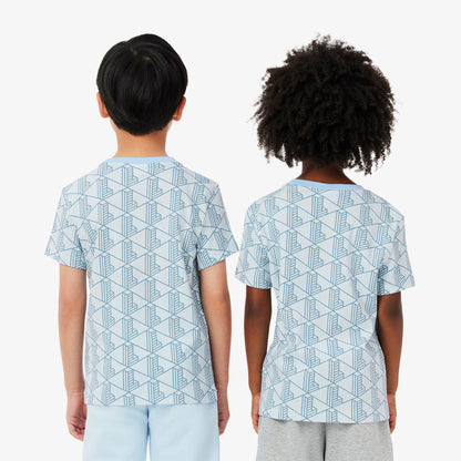 Lacoste Relaxed Fit Monogram Çocuk Mavi T-shirt