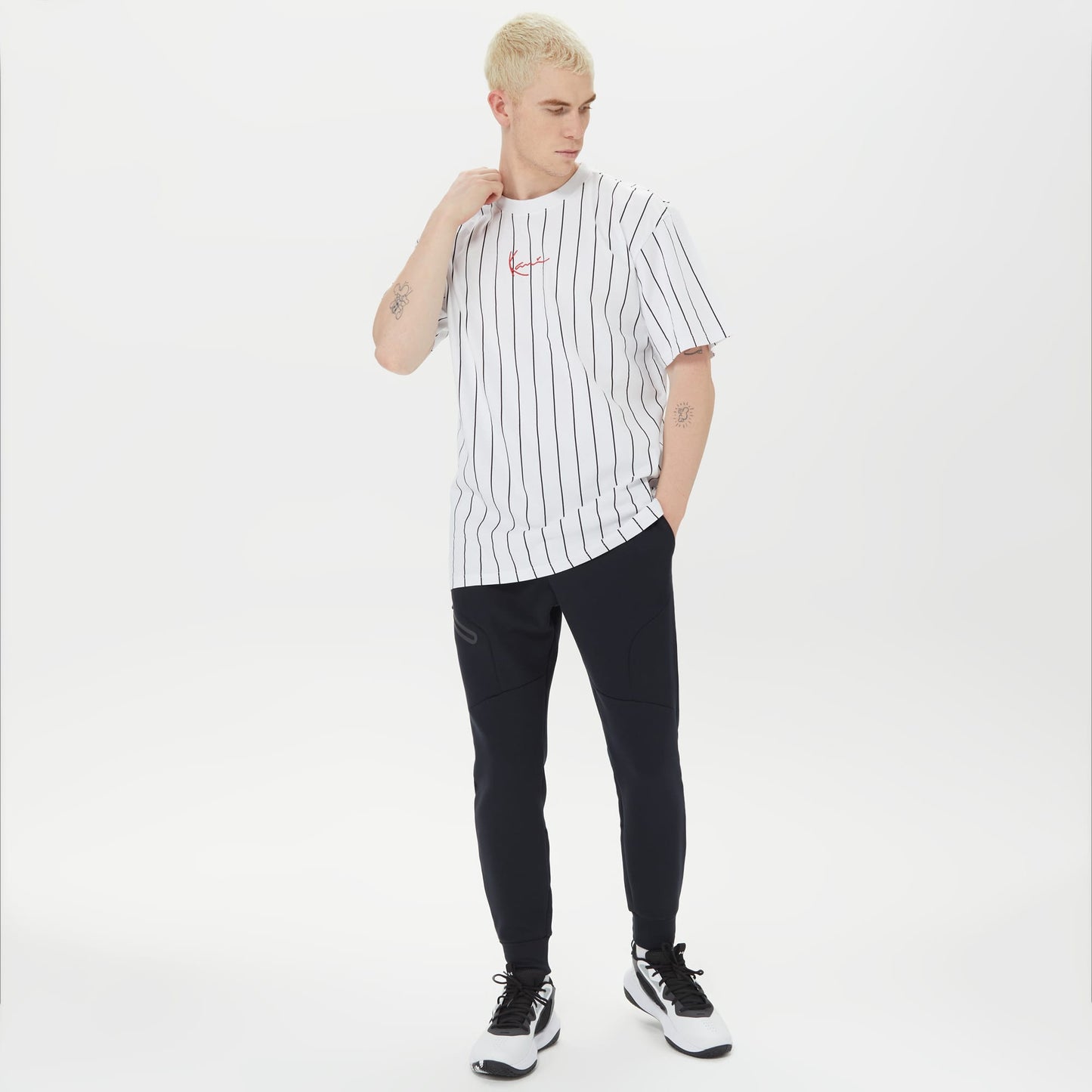 Karl Kani Small Pinstripe Erkek Beyaz T-shirt