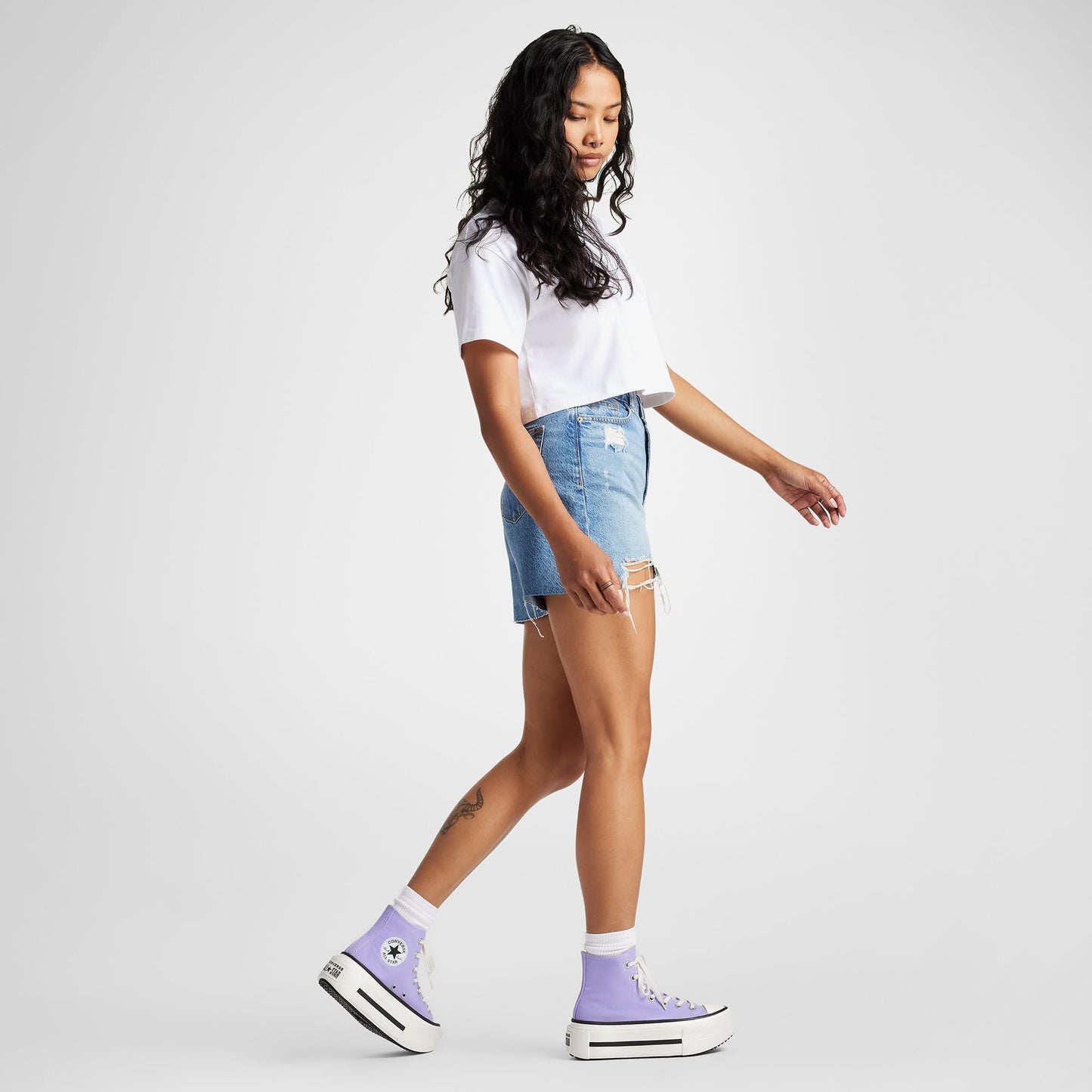 Converse Chuck Taylor All Star Lift Double Stack Unisex Mor Sneaker