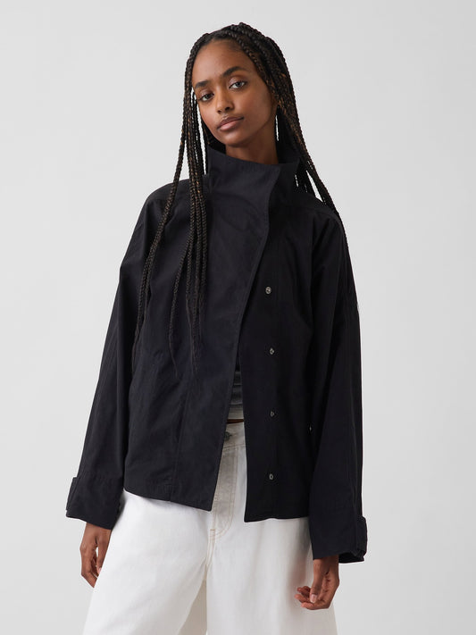 Bej Poplin Oversized Anorak Ceket