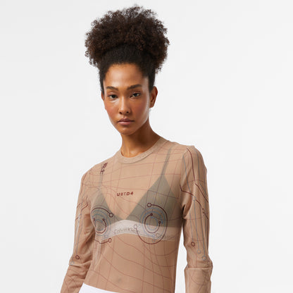 United4 Kadın Krem Bodysuit