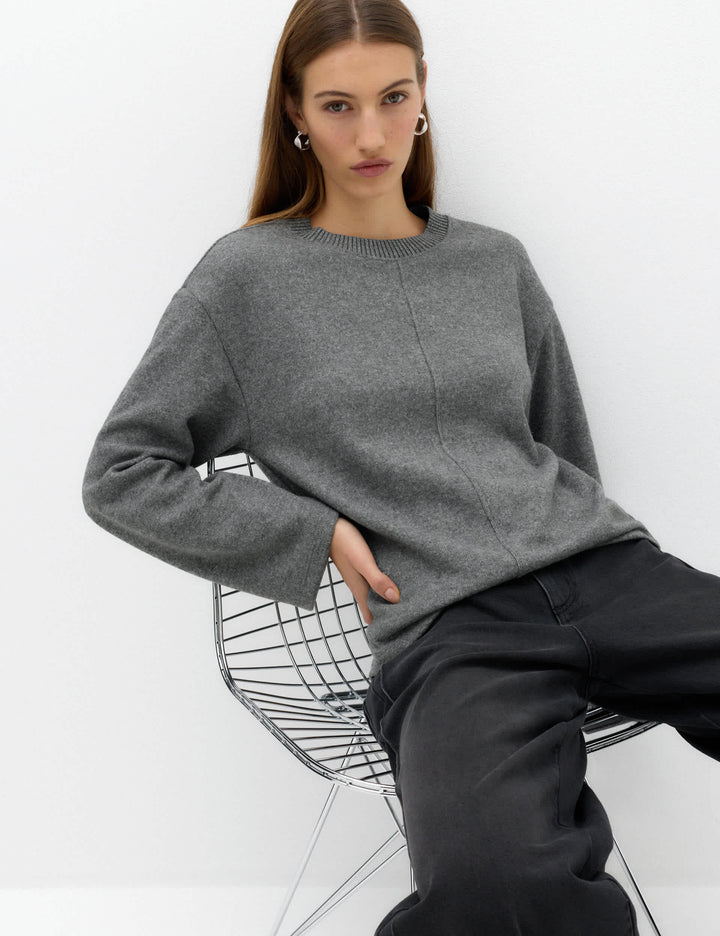Dokulu Bisiklet Yaka Sweatshirt