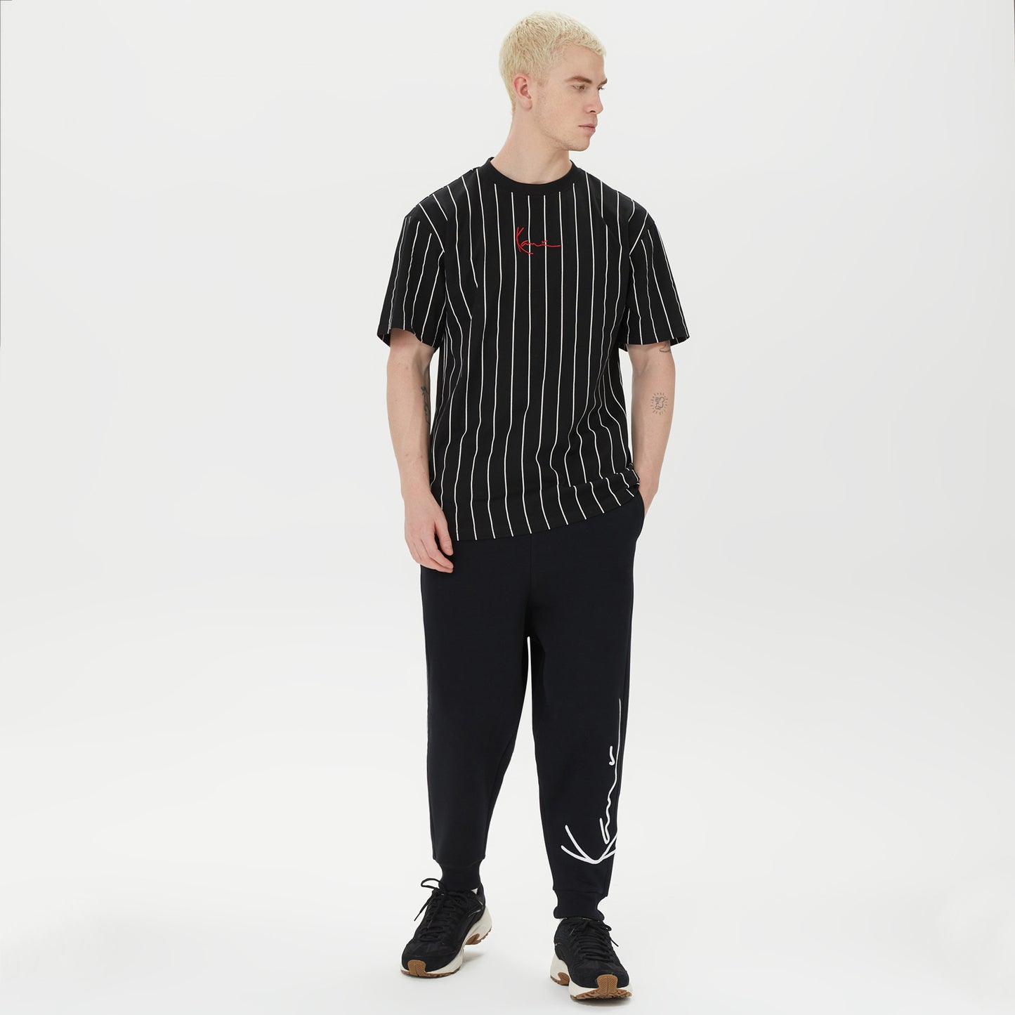 Karl Kani Small Pinstripe Erkek Siyah T-shirt