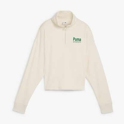 Puma Team Half Zip Crew Kadın Bej Sweatshirt
