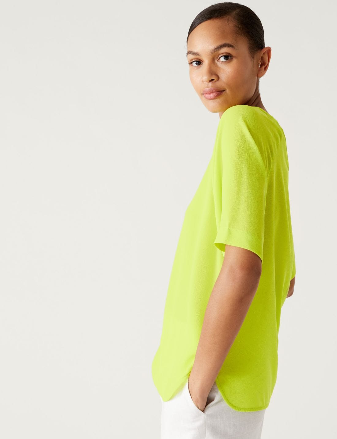 Regular Fit Kısa Kollu Bluz
